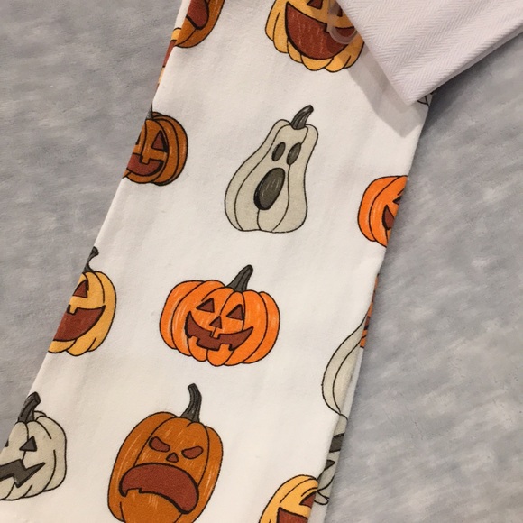 Jack O Lantern Faces Halloween Fall Kitchen Towels Set of Two NWT Cotton 25x15” - Picture 5 of 16